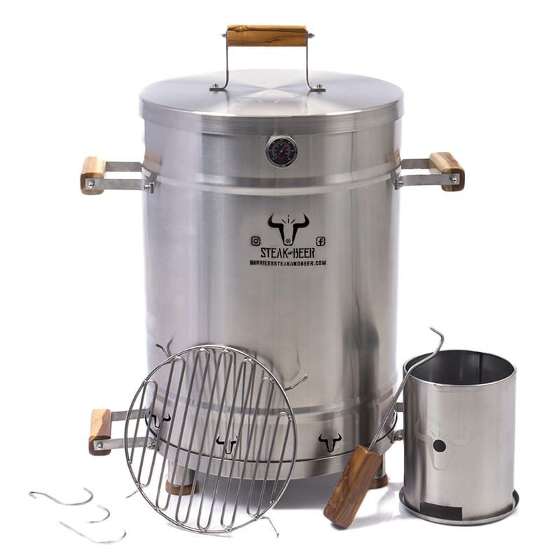 GENERICO - Barril Asador Grande INOX 80cm X 45cm incluye accesorios