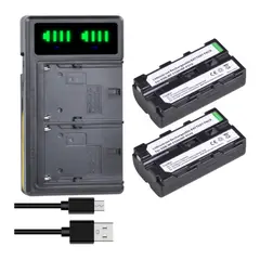 GENERICO - 2 BATERÍAS NP-F550 / NP-F570 + CARGADOR DOBLE BC-VM10 ALTERNATIVO SONY