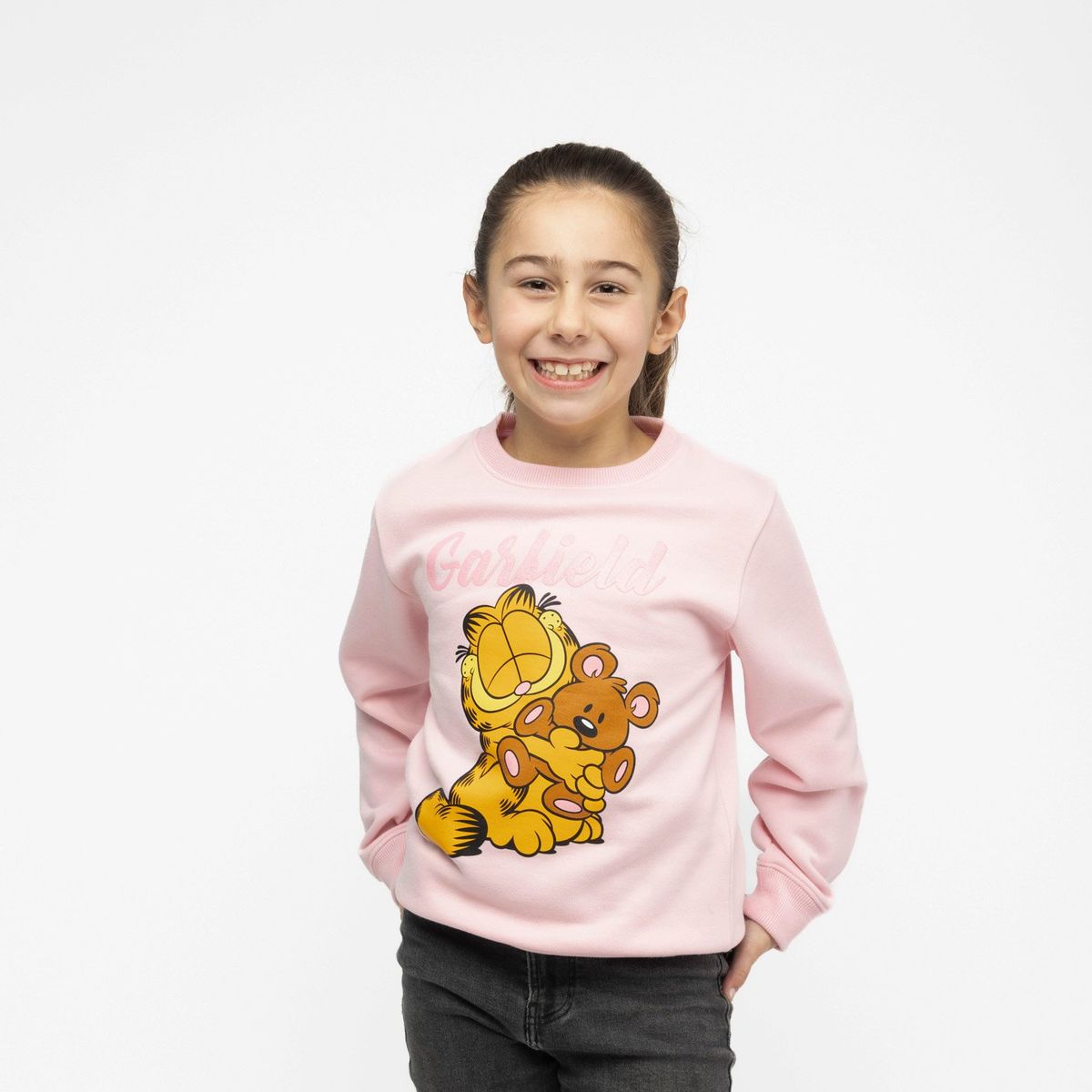 GARFIELD - Poleron Cerrado Niña Oso Rosado Garfield