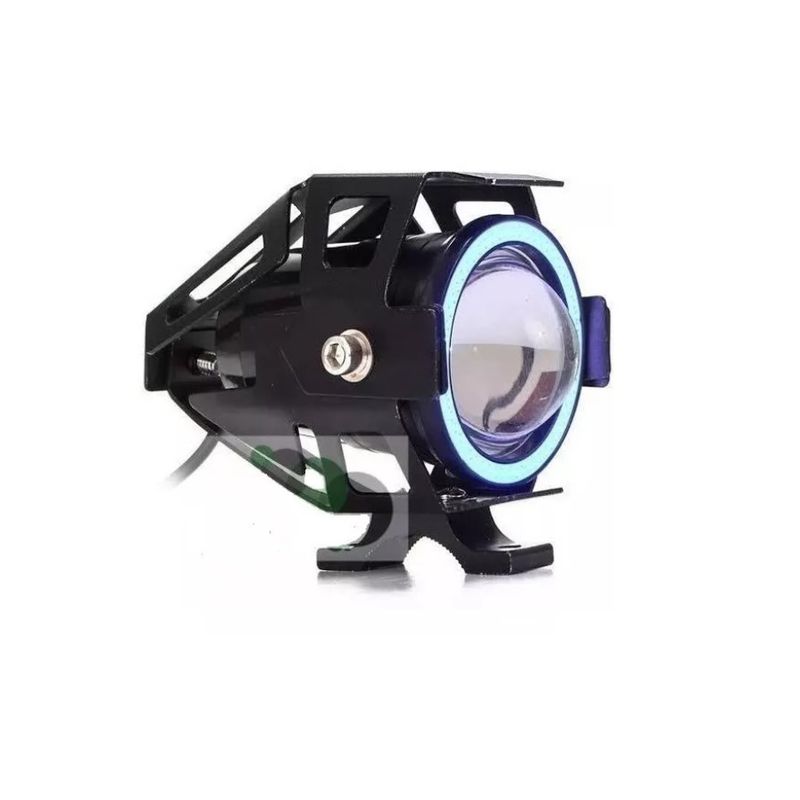 GENERICO - Kit Foco Led Ojo De Ángel Moto Parrilla Luz Neblinero Azul