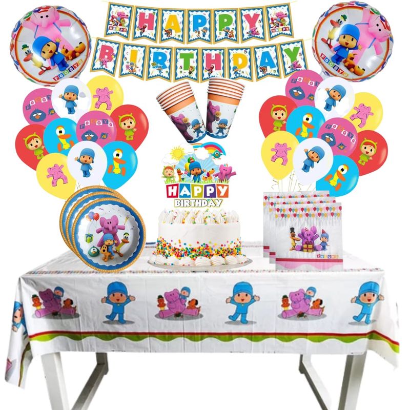 GENERICO - Pack Decoración Globos Cotillón  Pocoyo cumpleaños