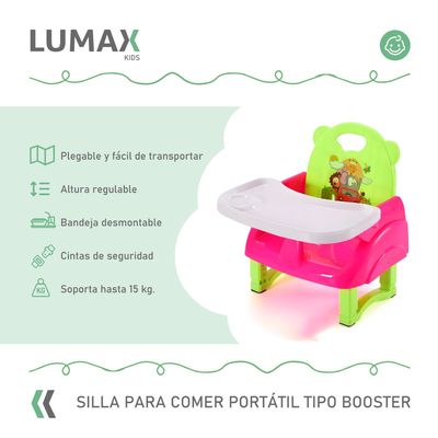 Imagen 2 del producto Silla De Bebé Para Comer Portátil Tipo Booster Rosado