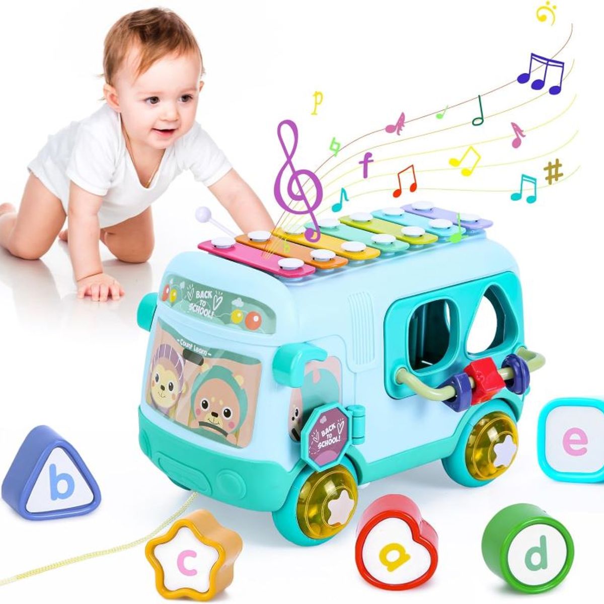 GENERICO - Autobús De Juguete Didáctico Musical Sonajeros