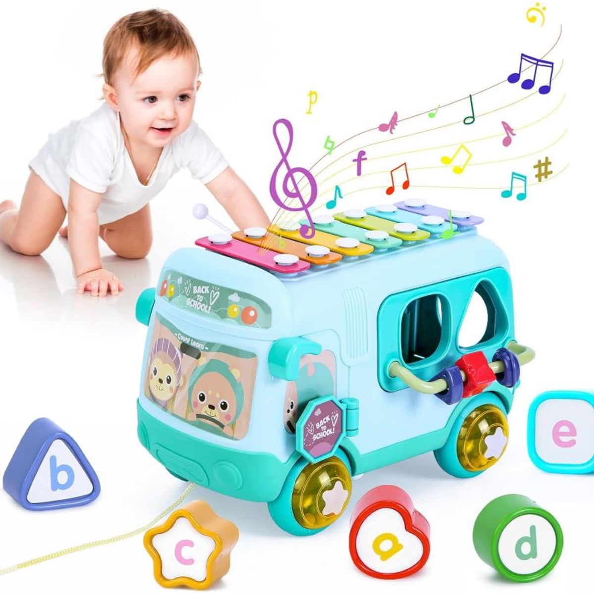 GENERICO - Autobús De Juguete Didáctico Musical Sonajeros