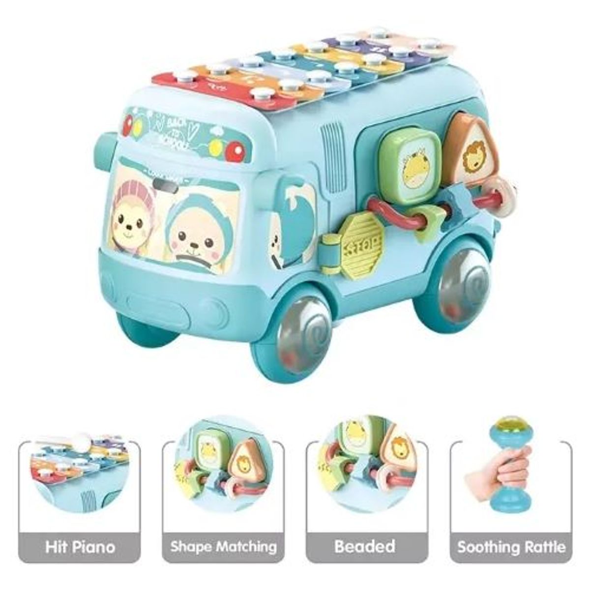 GENERICO - Autobús De Juguete Didáctico Musical Sonajeros