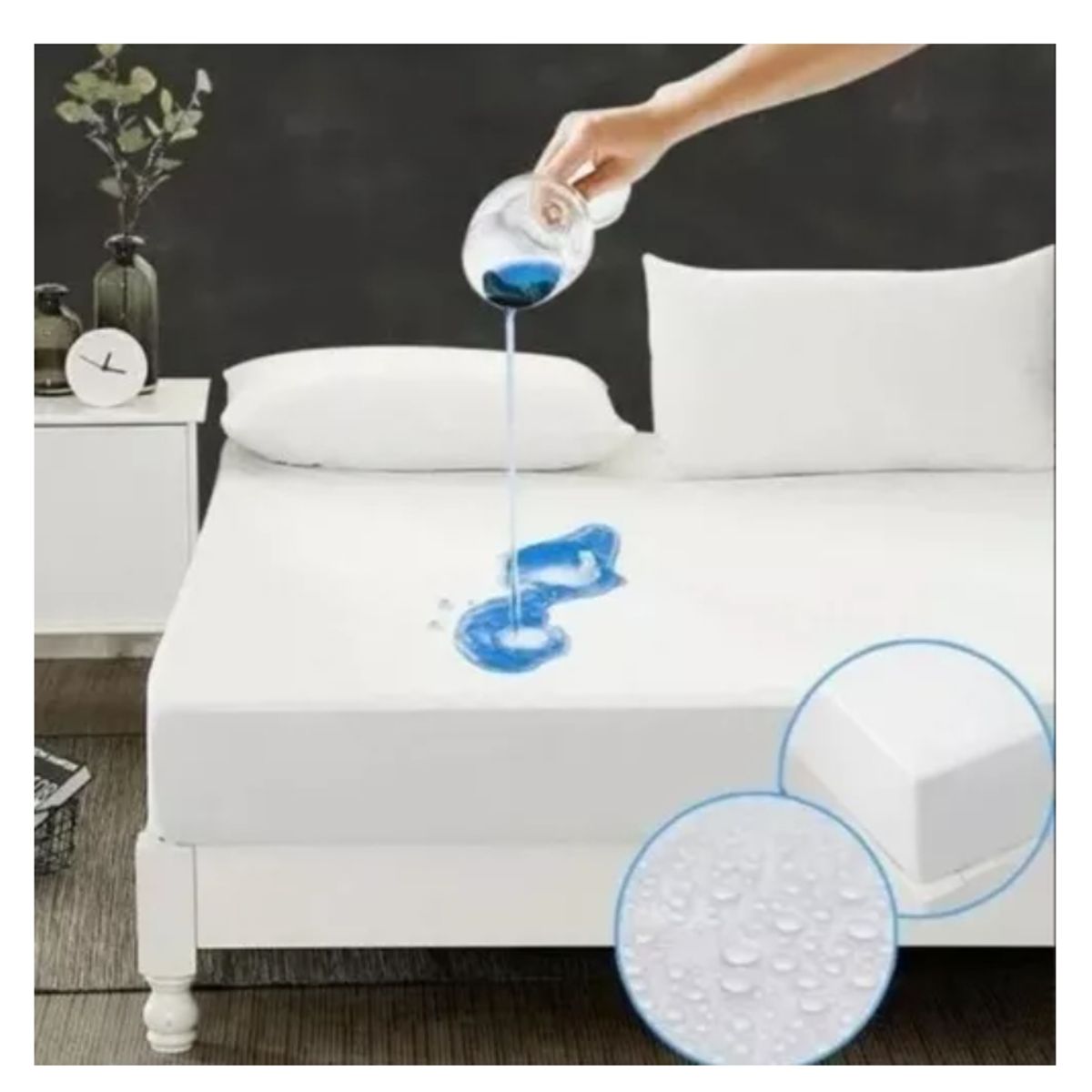 GENERICO - Funda Cubre Colchón Impermeable 1 Plaza 190x90+30 Cm