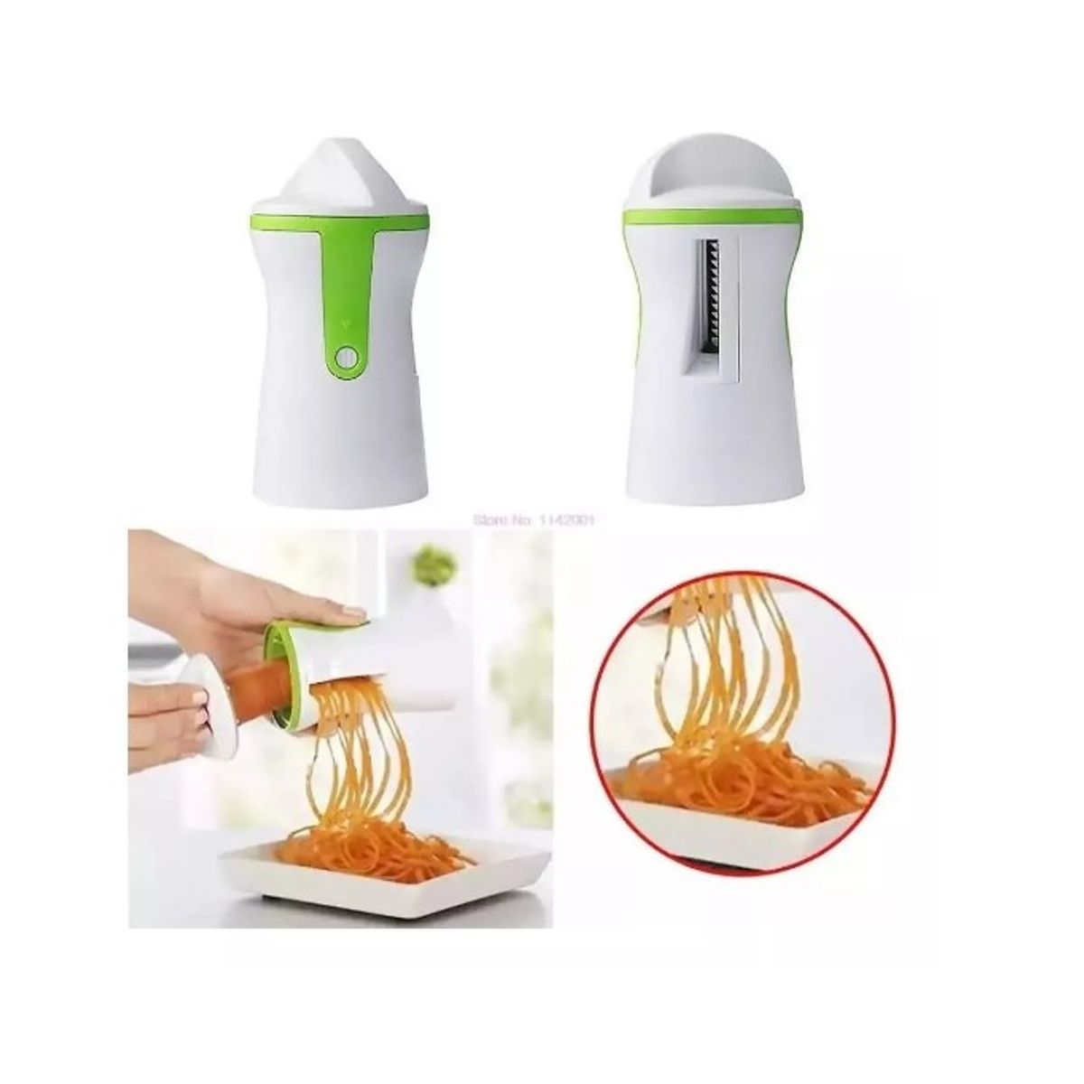 GENERICO - Cortador En Espiral Rallador Verduras Juliana