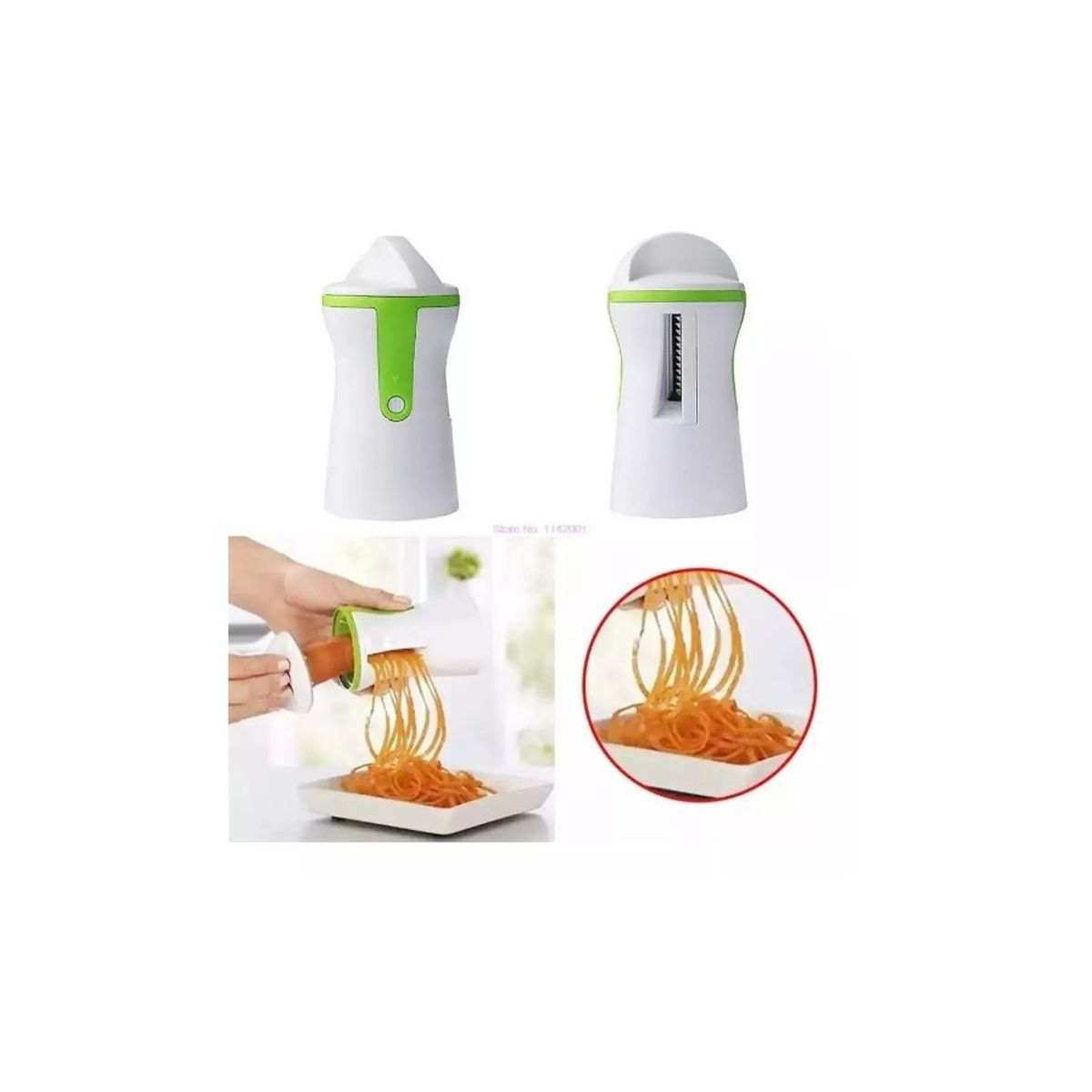 GENERICO - Cortador En Espiral Rallador Verduras Juliana