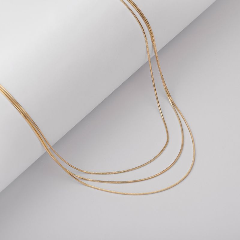 BY LAS CAYETANAS - Collar cadena triple gold
