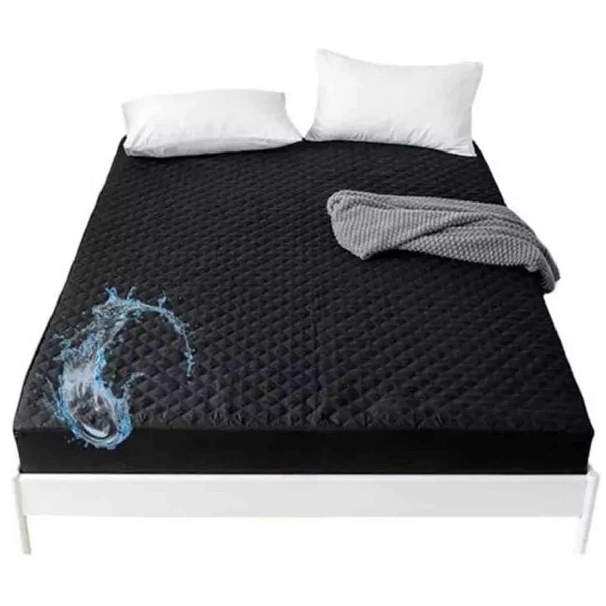 GENERICO - Cubre Colchon Impermeable 2 Plazas + Fundas