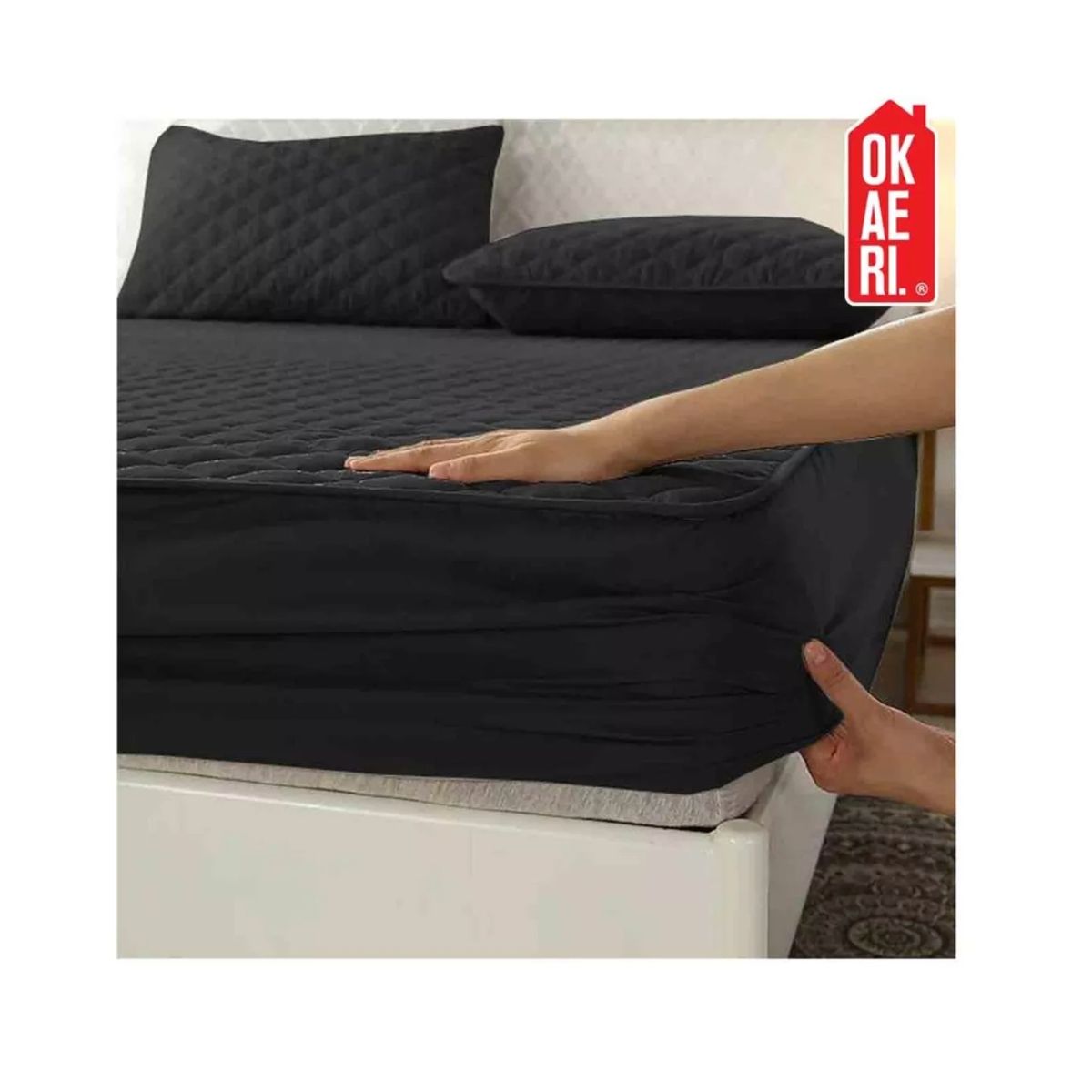 GENERICO - Cubre Colchon Impermeable 2 Plazas + Fundas