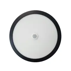 AVC - Panel Redondo LED ECO Sobrepuesto Negro Con Sensor 18W Cálido