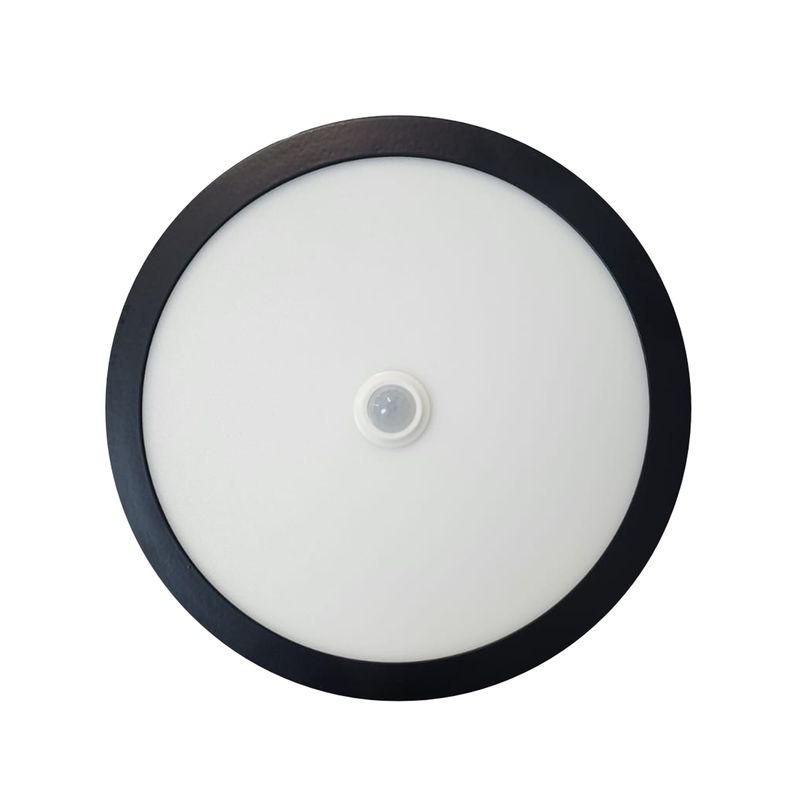 HB LEDS - Panel Redondo LED ECO Sobrepuesto Negro Con Sensor 18W Neutro