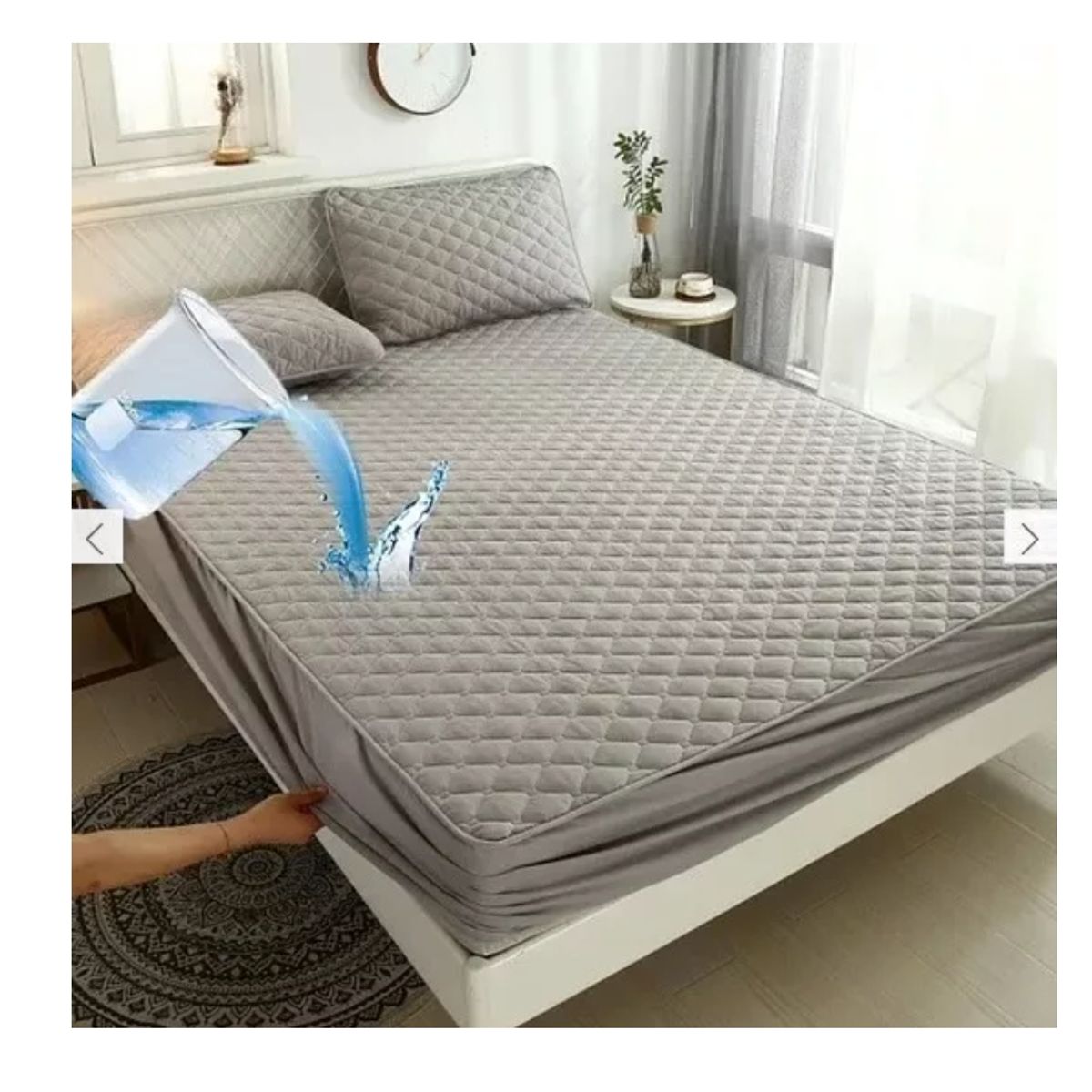 GENERICO - Cubrecolchon. 2 Plazas Acolchado + 2 Fundas Para Almohada