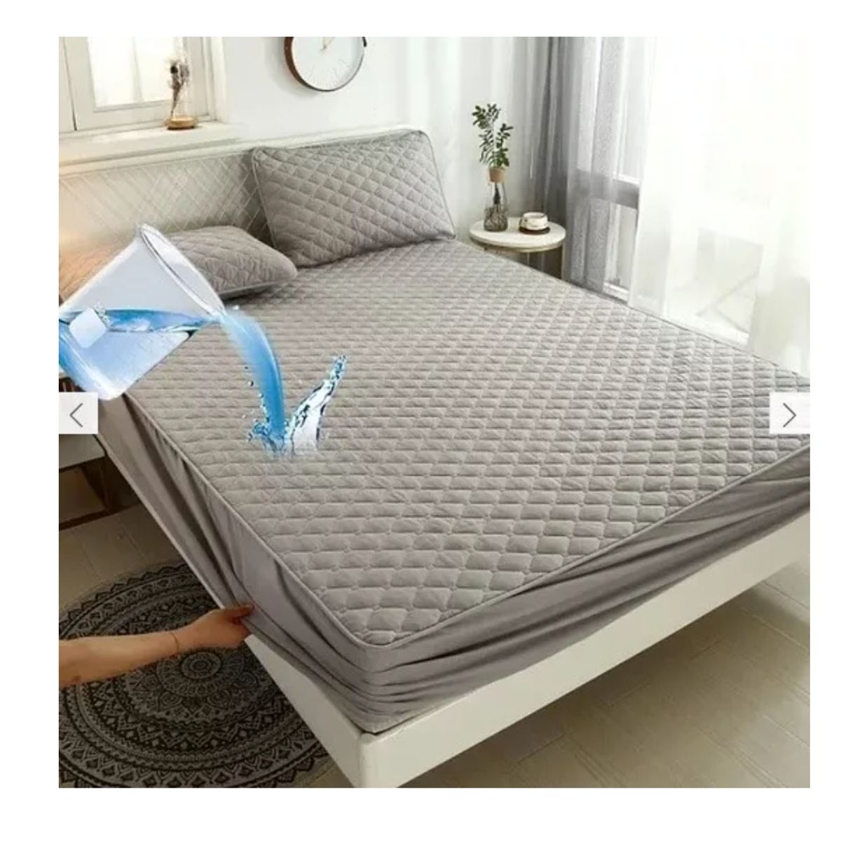 GENERICO - Cubrecolchon. 2 Plazas Acolchado + 2 Fundas Para Almohada