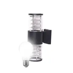 HB LEDS - Aplique Espiral Doble Porta E-27 Negro Incluye Ampolleta Fría