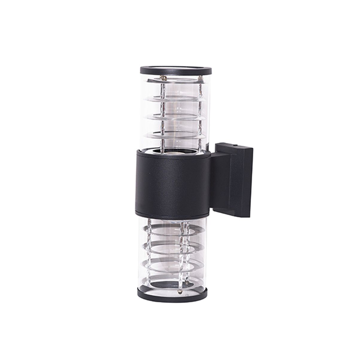 WANT - Aplique Espiral Doble Porta E-27 Negro Incluye Ampolleta Fría