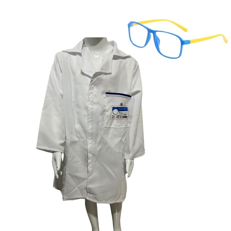 GENERICO - Disfraz De Doctor Delantal + Lentes Para Niños