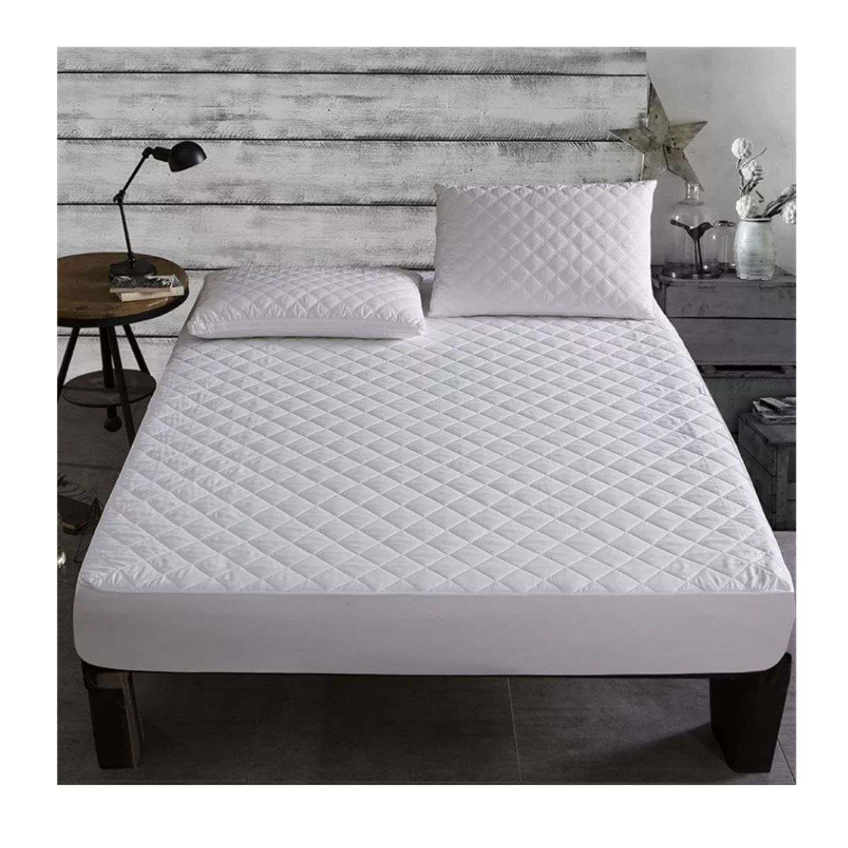 GENERICO - Cubrecolchon. 2 Plazas Acolchado + 2 Fundas Para Almohada