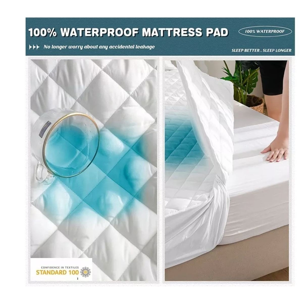 GENERICO - Cubrecolchon. 2 Plazas Acolchado + 2 Fundas Para Almohada