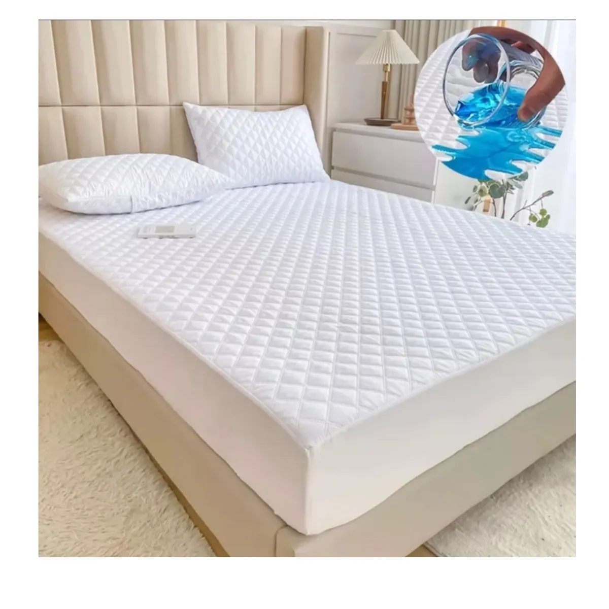 GENERICO - Cubrecolchon. 2 Plazas Acolchado + 2 Fundas Para Almohada