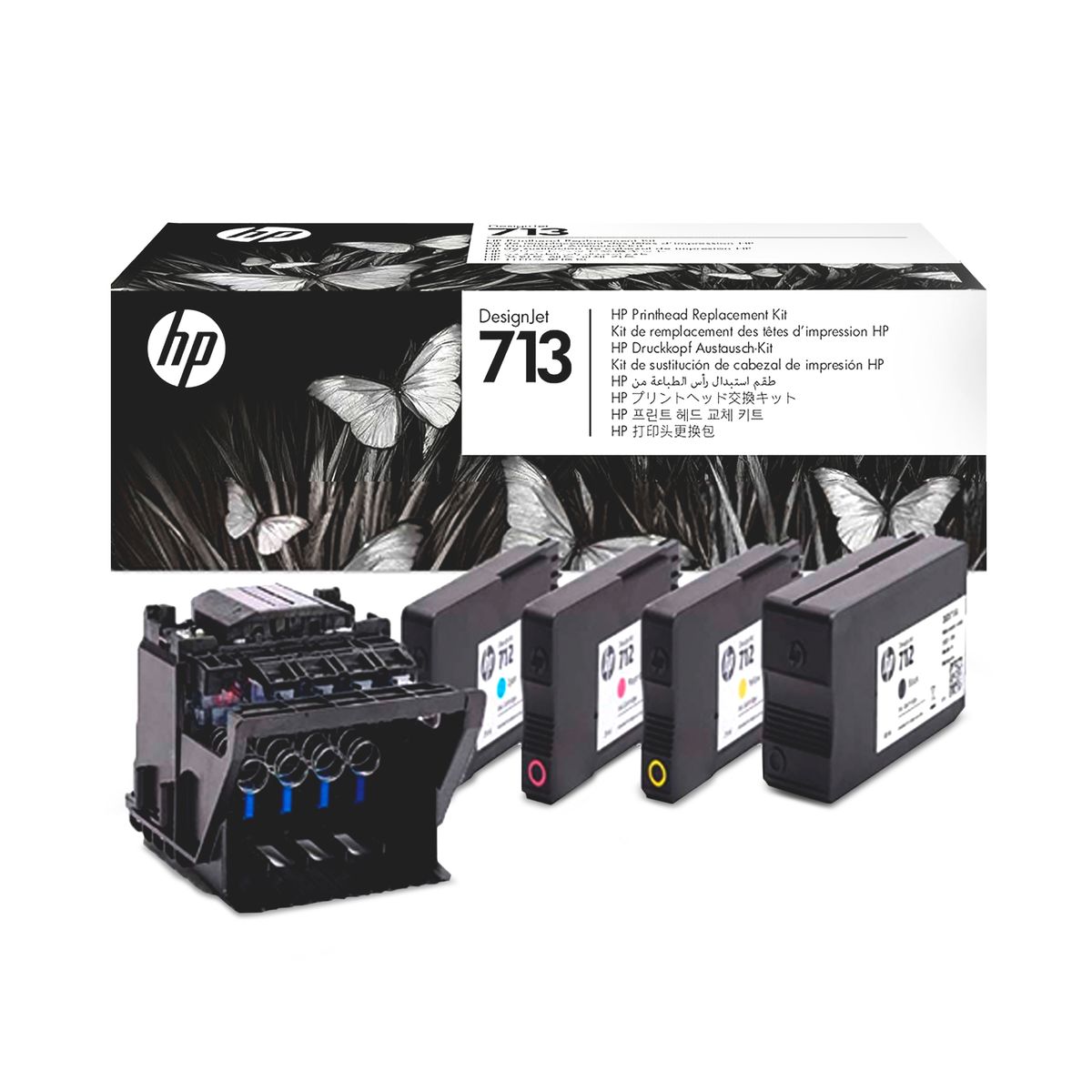 HP - Kit Cabezal HP 713 + 4 Tintas HP 712 T210 / T250 / T650