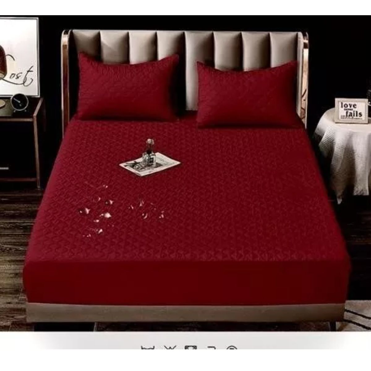 GENERICO - Cubrecolchon. 2 Plazas Acolchado + 2 Fundas Para Almohada