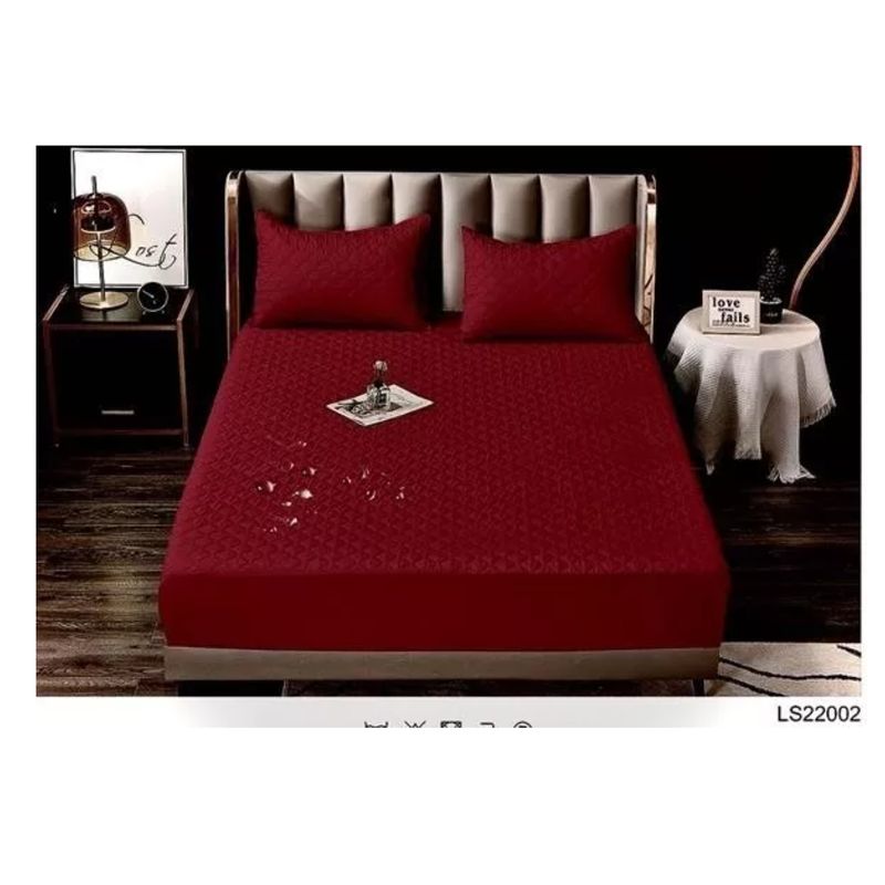 GENERICO - Cubrecolchon. 2 Plazas Acolchado + 2 Fundas Para Almohada