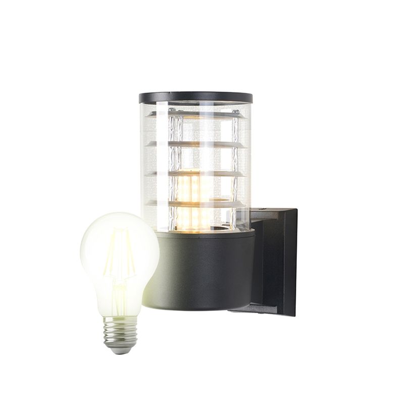 HB LEDS - Aplique Espiral Simple Porta E-27 Negro Incluye Ampolleta Cálida
