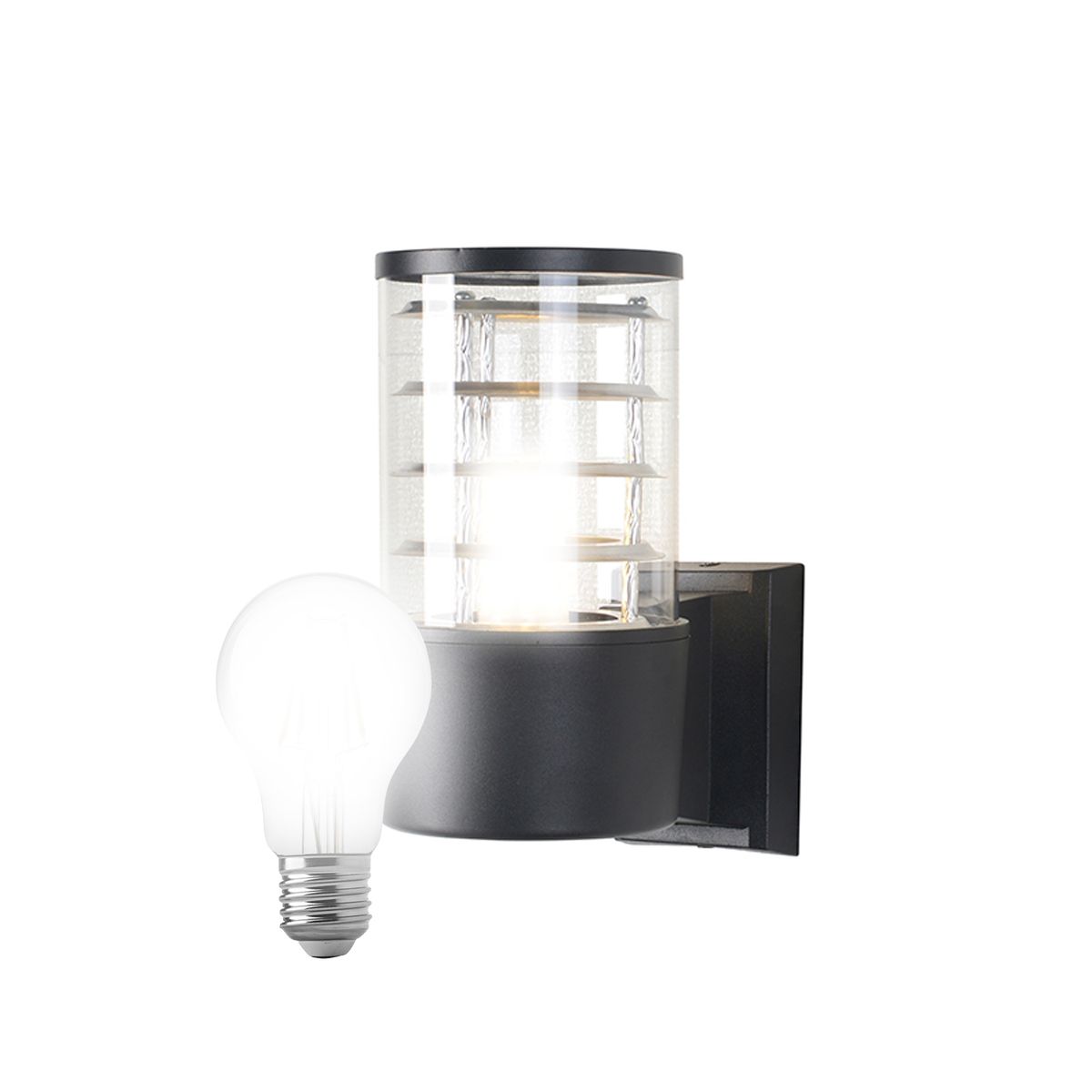 WANT - Aplique Espiral Simple Porta E-27 Negro Incluye Ampolleta Fría