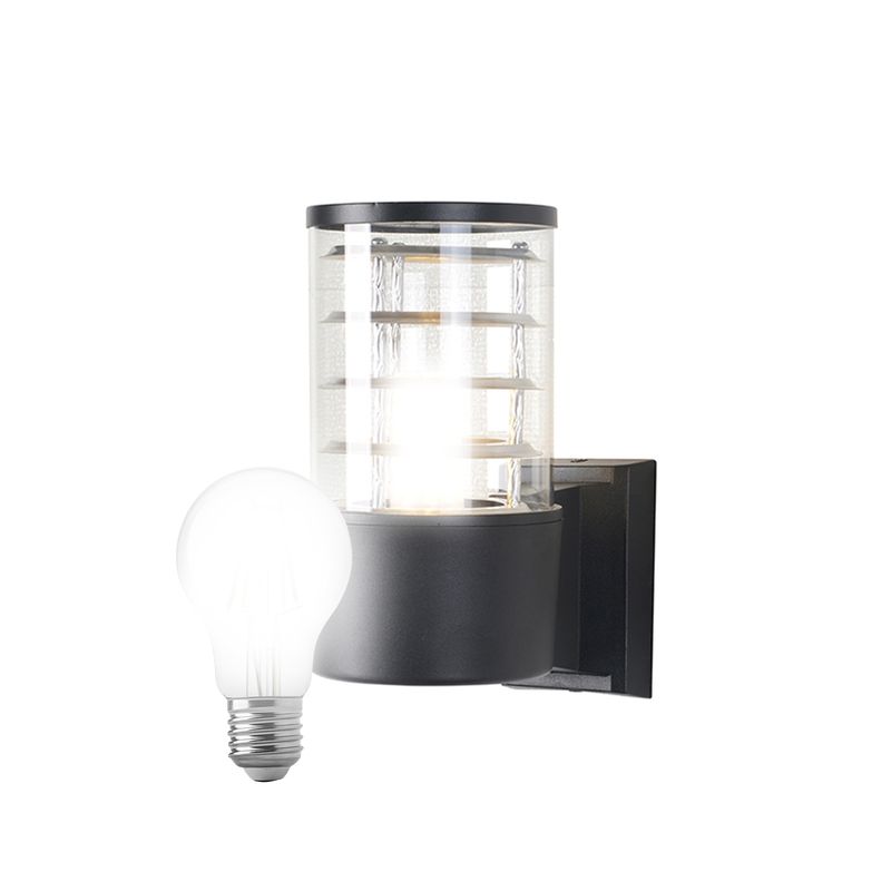 HB LEDS - Aplique Espiral Simple Porta E-27 Negro Incluye Ampolleta Fría