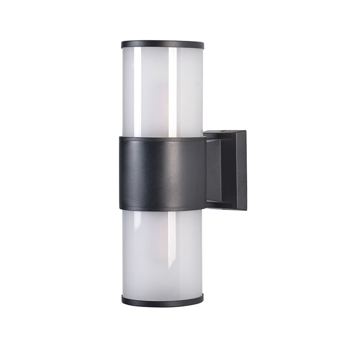WANT - Apliqué LED Cilíndrico Doble Porta E-27 Negro Incluye Ampolletas Frías