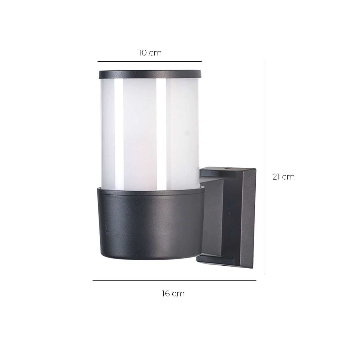 WANT - Apliqué LED Cilíndrico Porta E-27 Negro Incluye Ampolleta Fría