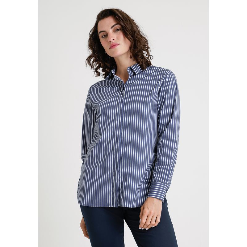 CANADIENNE - Blusa De Mujer Modelo Kora Color Azul Listada Canadienne