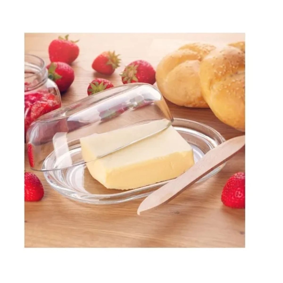 GENERICO - Mantequillera Rectangular De Vidrio