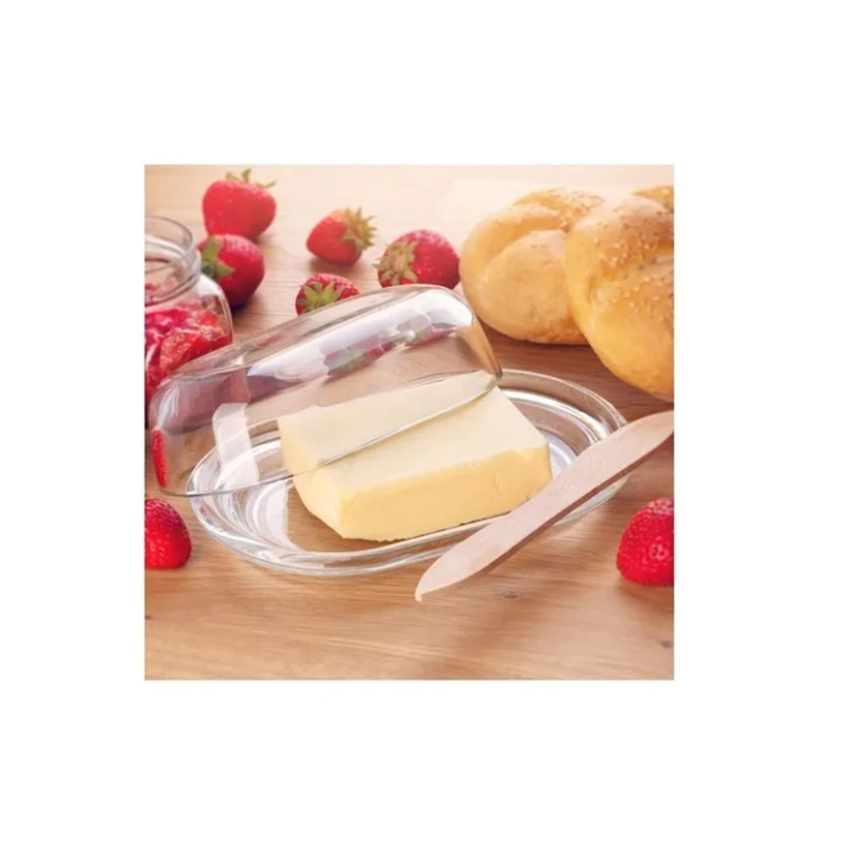 GENERICO - Mantequillera Rectangular De Vidrio