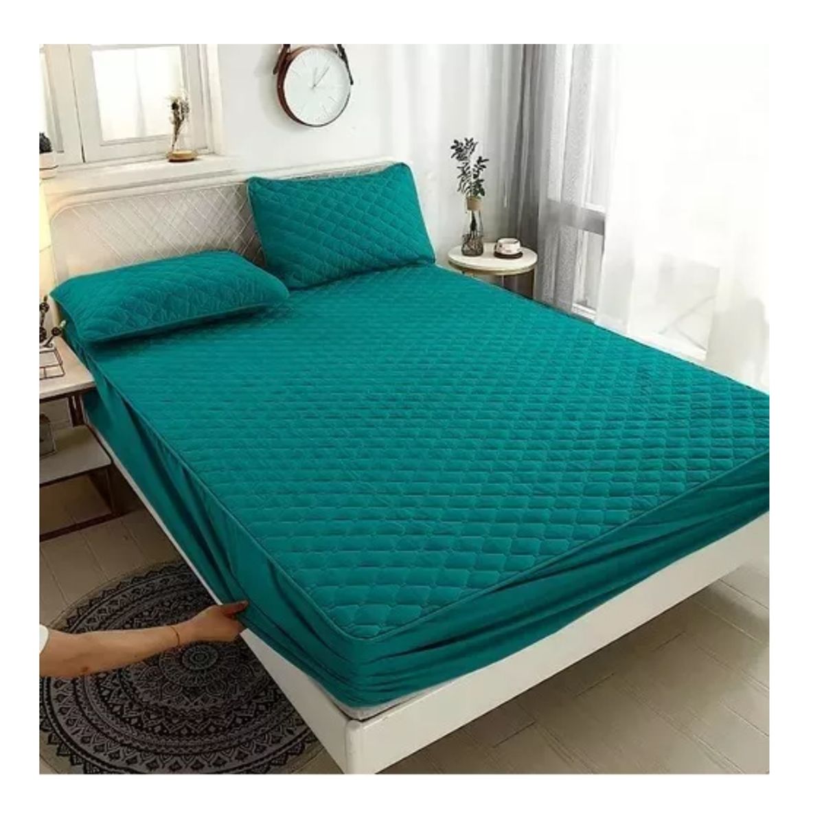 GENERICO - Cubrecolchon. 2 Plazas Acolchado + 2 Fundas Para Almohada