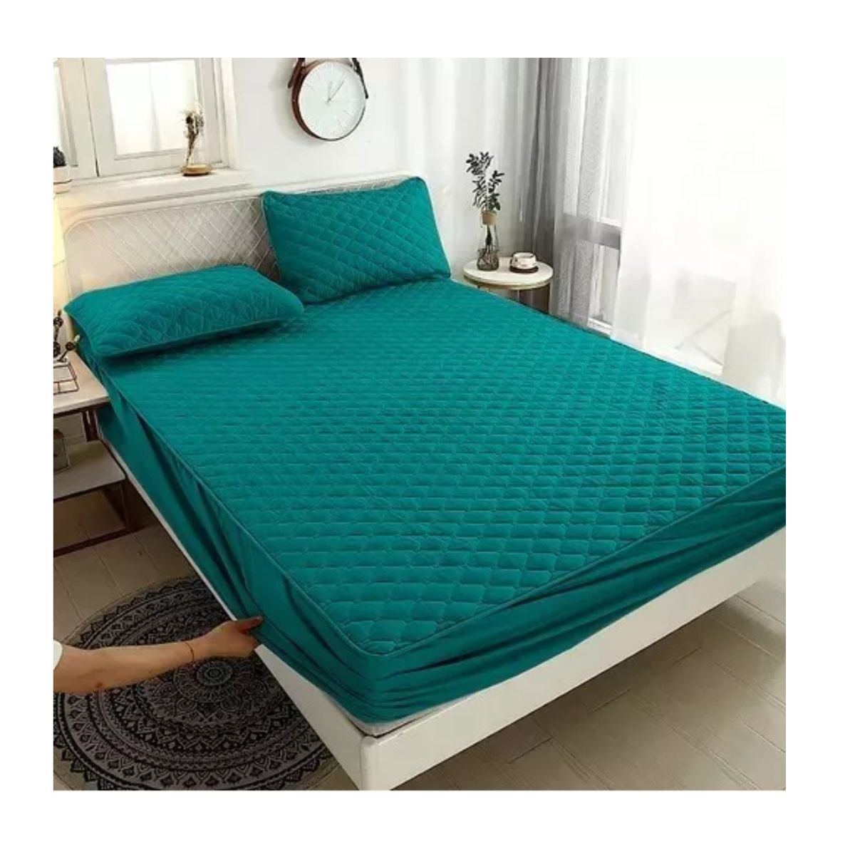 GENERICO - Cubrecolchon. 2 Plazas Acolchado + 2 Fundas Para Almohada