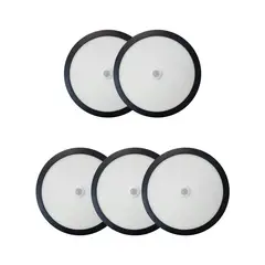 HB LEDS - Pack 5 Panel Redondo LED ECO Sobrepuesto Negro Con Sensor 12W Cálido