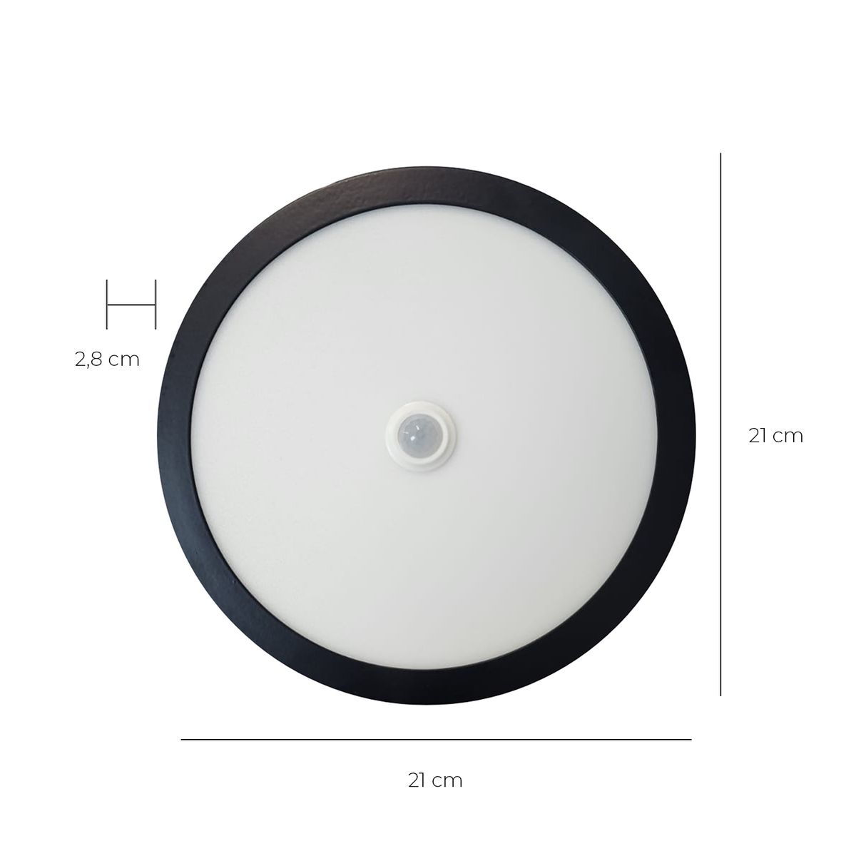 AVC - Pack 5 Panel Redondo LED ECO Sobrepuesto Negro Con Sensor 18W Frío