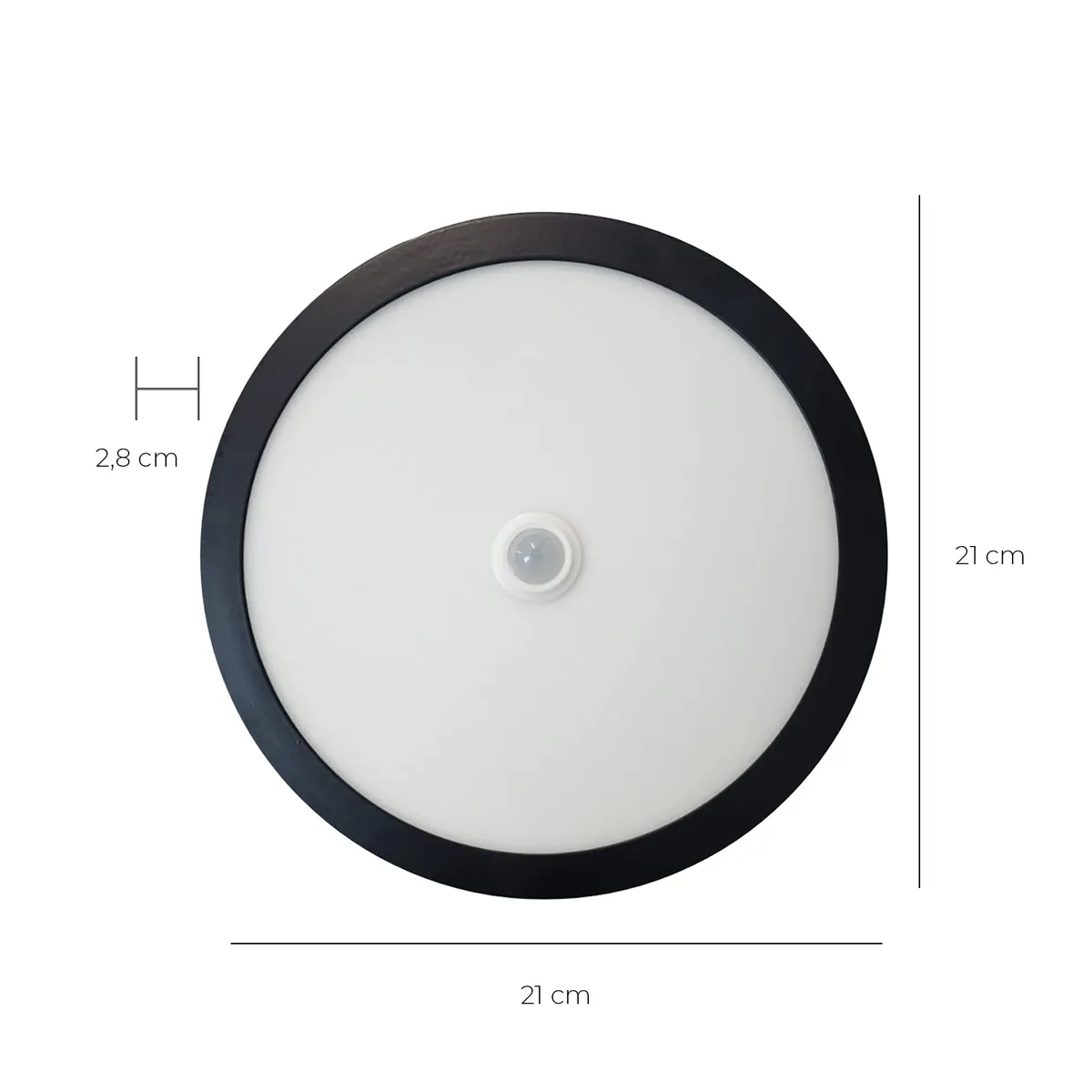 AVC - Pack 10 Panel Redondo LED ECO Sobrepuesto Negro Con Sensor 18W Frío