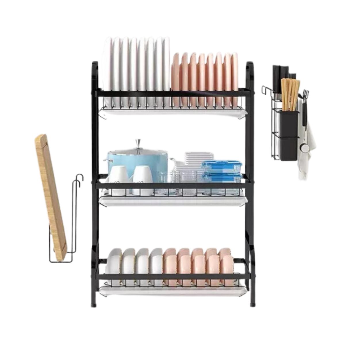 GENERICO - Secador Escurridor De Loza Platos 3 Niveles DETODOYMAS