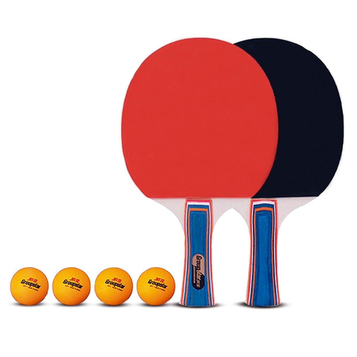 GENERICO - Set 2 Paletas Ping Pong + 4 Pelotas Groupstar S6121a
