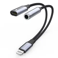 GENERICO - Cable Adaptador De Cable Lighthing Jack Audifonos Y Carga