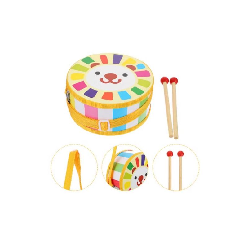 ARTIDIX - Tamboril musical infantil diseño carita de oso arcoiris