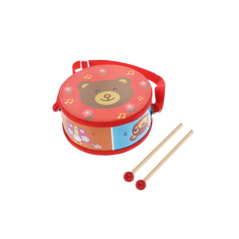 ARTIDIX - Tamboril musical infantil diseño oso color rojo
