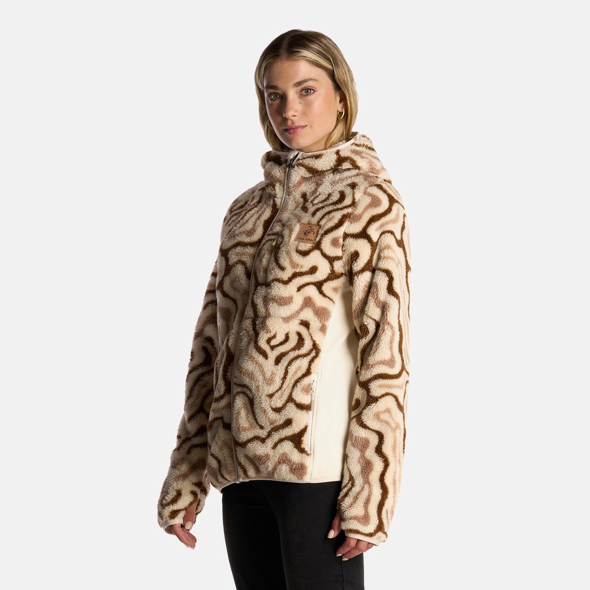 HAKA HONU - Poleron Mujer Calur-oso Print Beige Haka Honu