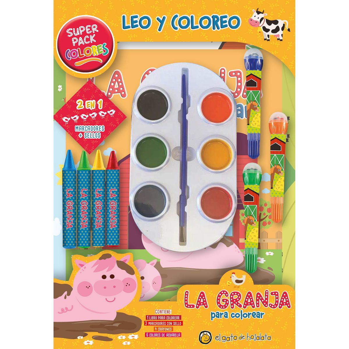 EDITORIAL GUADAL - LIBRO LEO Y COLOREO SUPERPACK - GRANJA