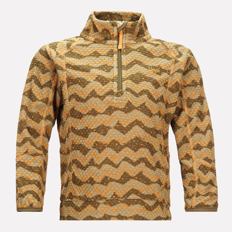 LIPPI - Poleron Niño Saltamontes Nano-F 14 Zip Print Verde Lippi