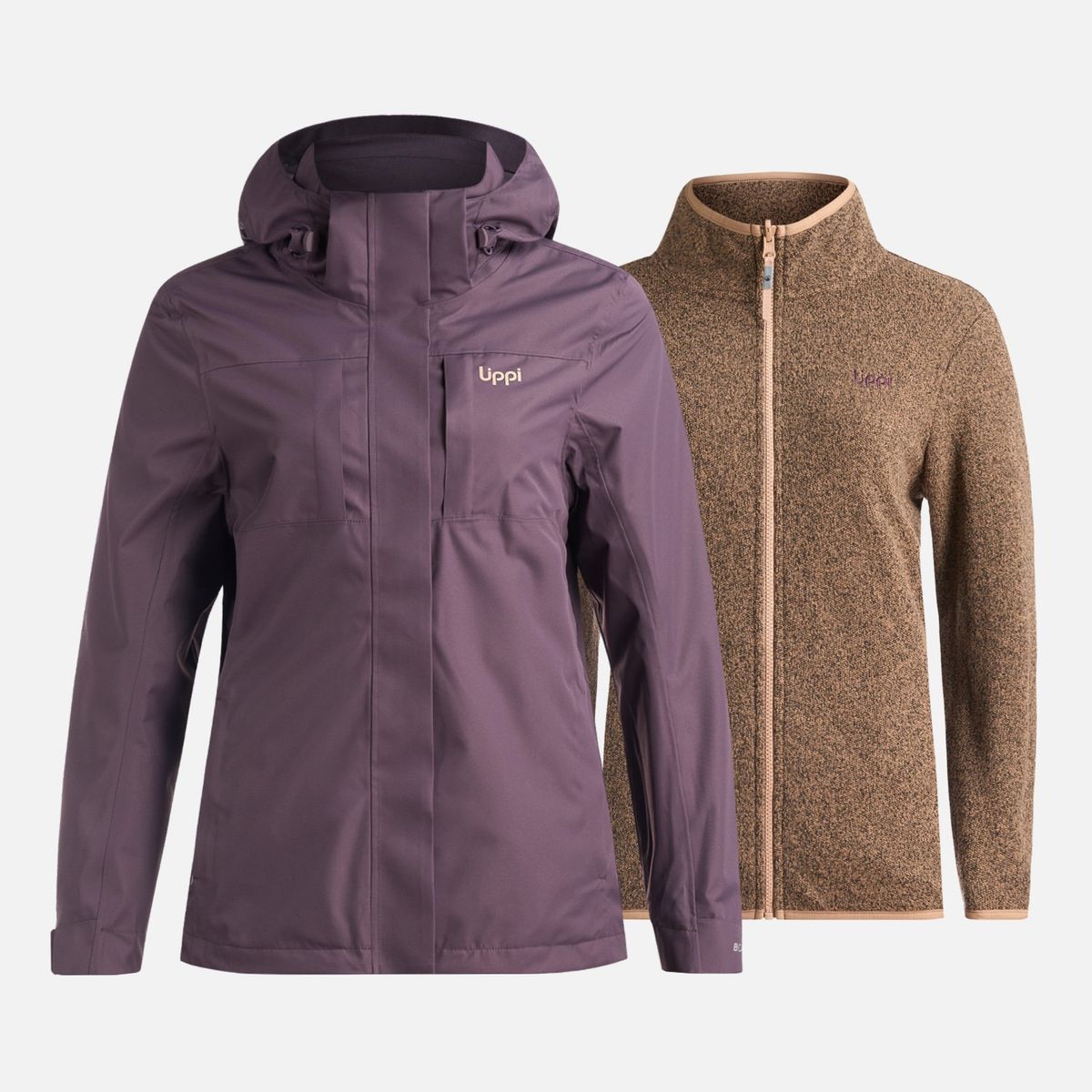 LIPPI - Chaqueta Mujer Tres Cruces Fusion-3 Hoody Jacket Morado Oscuro Lippi